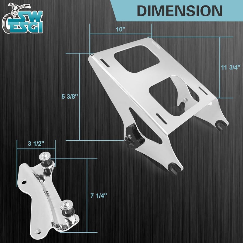 SWESGI Luggage Rack 4 Point Docking Hardware Kit for Harley Detachable Tour Trunk Kit Two-Up Mounting Rack Compatible with Touring Road King Street Glide Road Glide Electra Glide 2014-2025 (Chrome) - Image 5